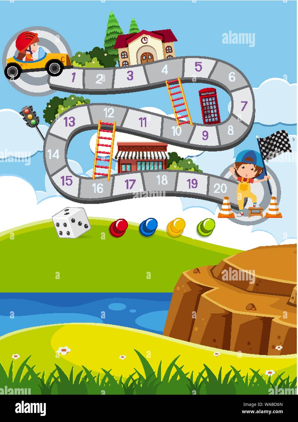 Outdoor kids game template illustration Stock Vector Image &amp; Art - Alamy