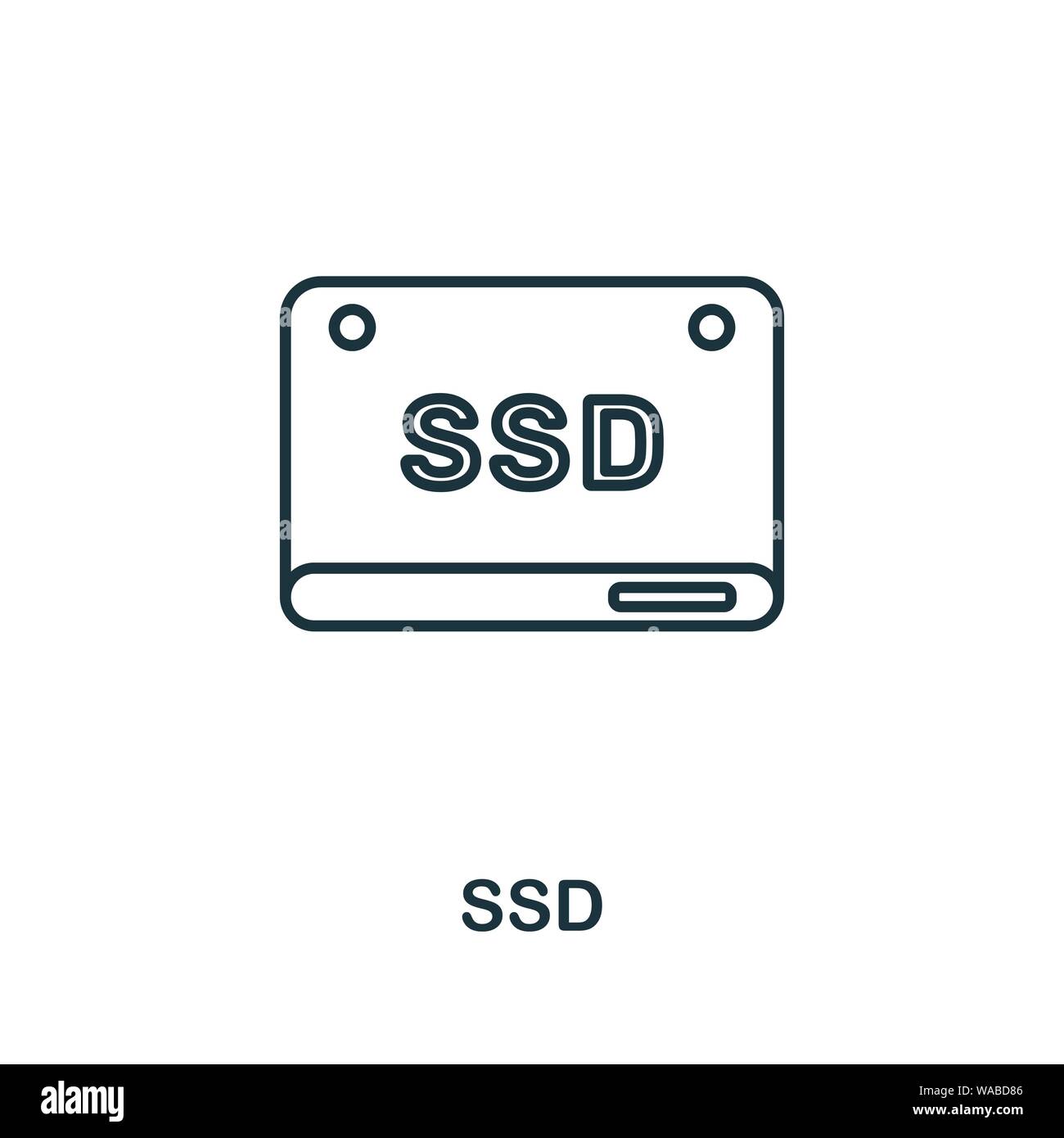 Ssd Icon Thin Outline Style Design From Web Hosting Icons Collection Creative Ssd Icon For Web Design Apps Software Print Usage Stock Vector Image Art Alamy