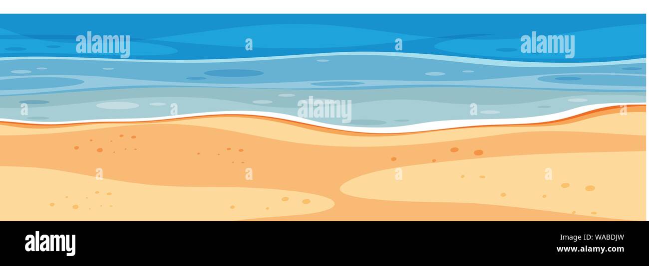 Landscape background with blue sea illustration Stock Vector Image ...