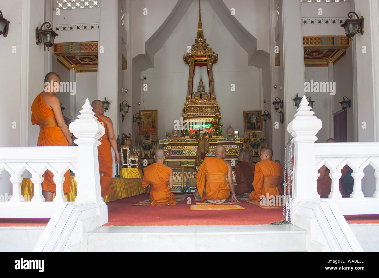 Interiors of the Monastery in Lumbini, Nepal. Stock Photo