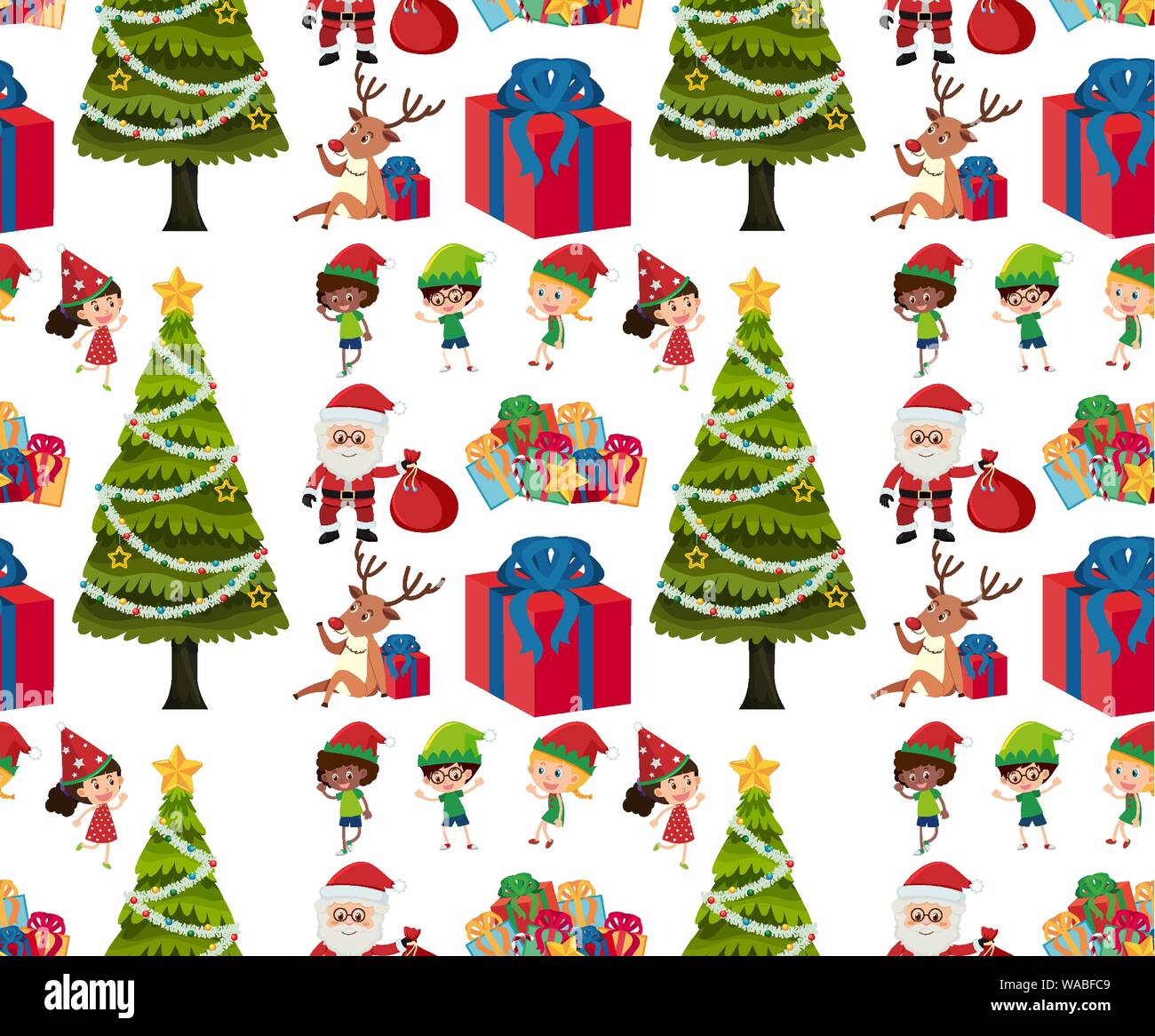 Seamless background design with christmas tree illustration Stock ...