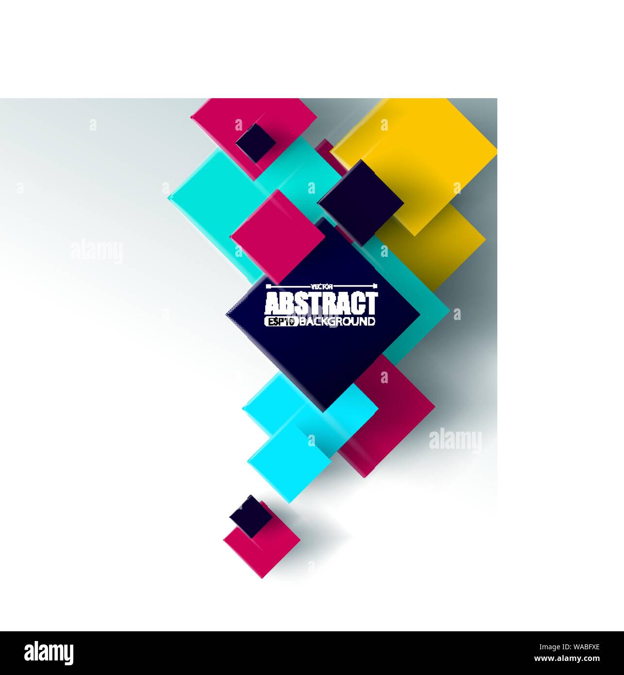 Abstract background with 3d cubes and squares vector illustration Stock ...