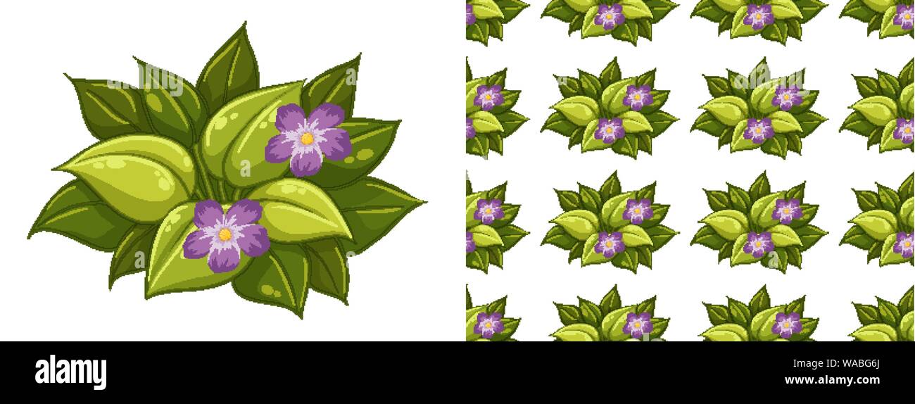 A seamless pattern of flowers on white illustration Stock Vector Image ...