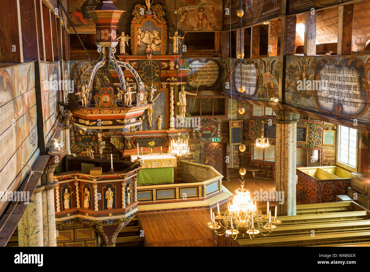 Church pulpit in an old Wooden Church Stock Photo - Alamy