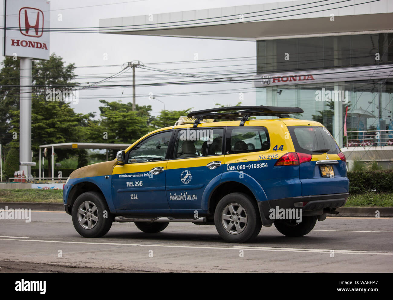 Chiangmai, Thailand - August 16 2019: City taxi Meter chiangmai,Mitsubishi Pajero, Service in city. Photo at road no.1001 about 8 km from downtown Chi Stock Photo