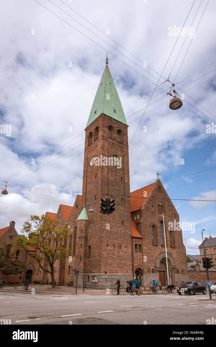 St. andrew's church in in crossroads, Copenhagen, August 16, 2019 Stock Photo