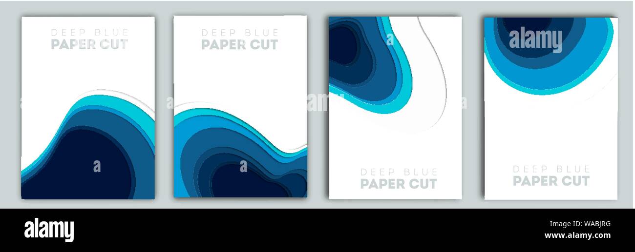 3D abstract blue background with deep paper cut shapes. Modern. Vector ...