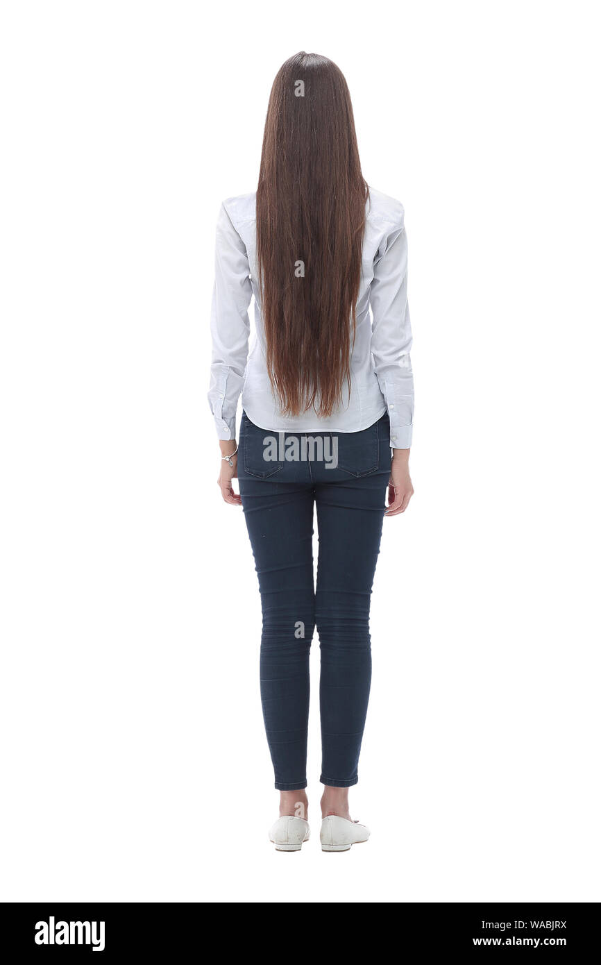 rear view. young woman with long hair Stock Photo - Alamy