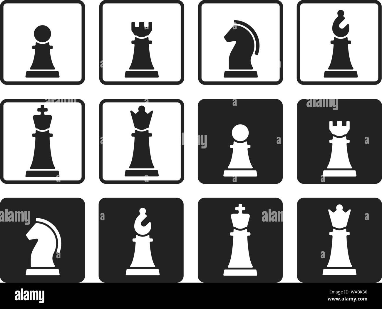 Chess piece name set stock vector. Illustration of flat - 100792310