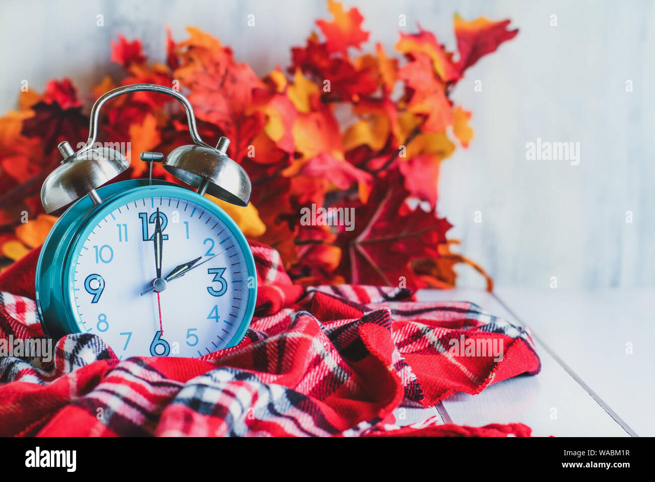 Daylight savings time concept. Set your clocks back with this retro