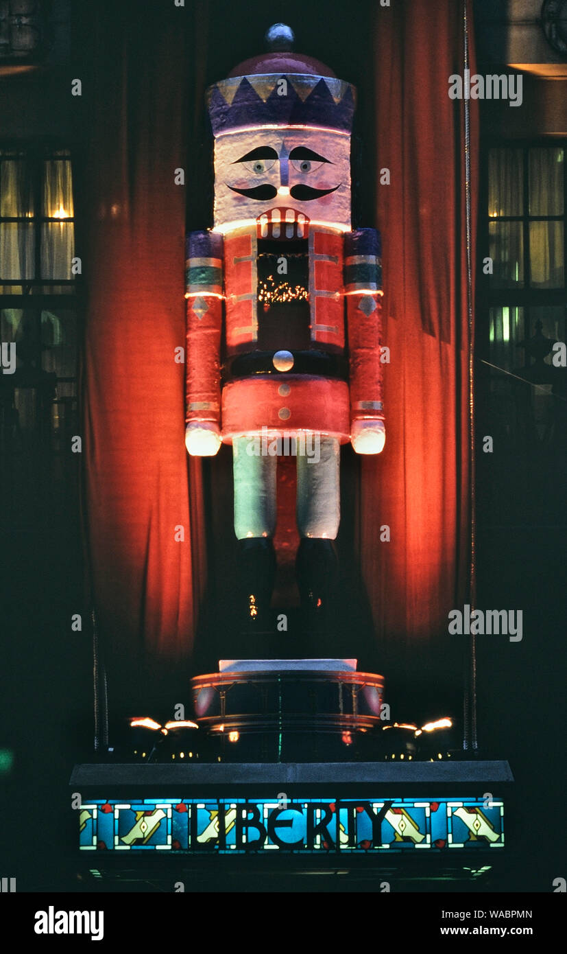 Lifesized Nutcracker soldier flanking the entrance doors at Liberty