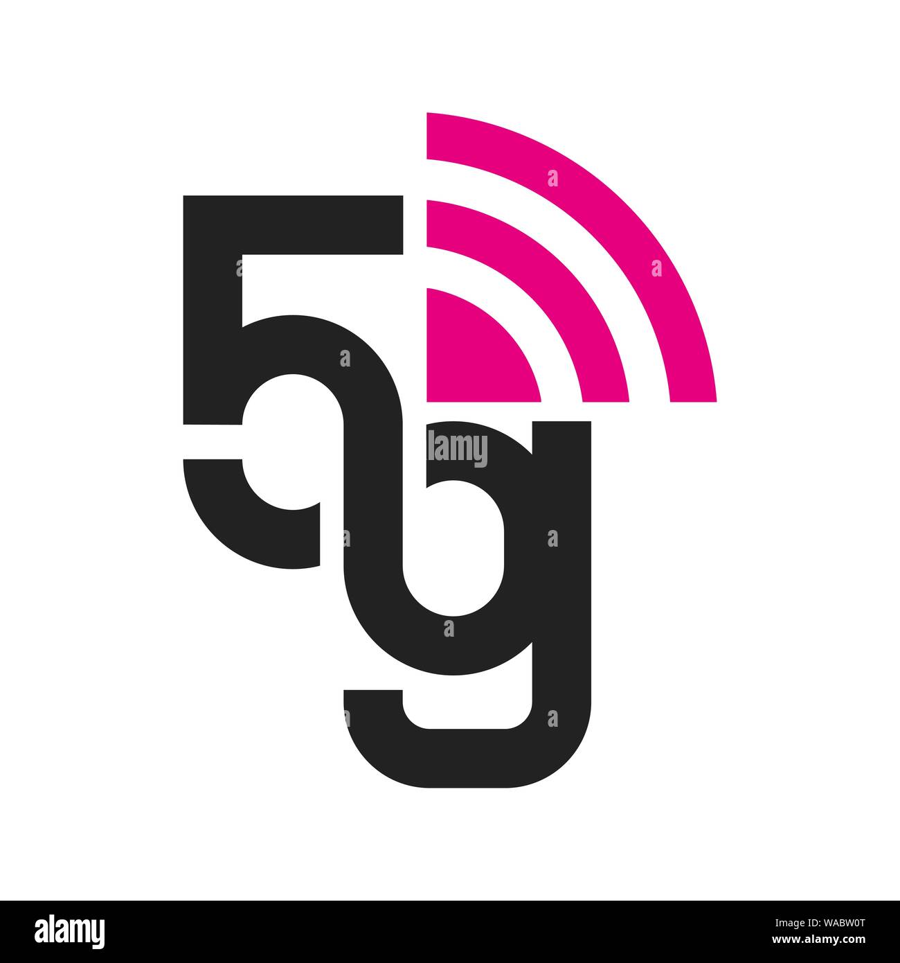 Vector technology icon network sign 5G. Illustration 5g internet symbol in flat line minimalism style. EPS 10 Stock Vector