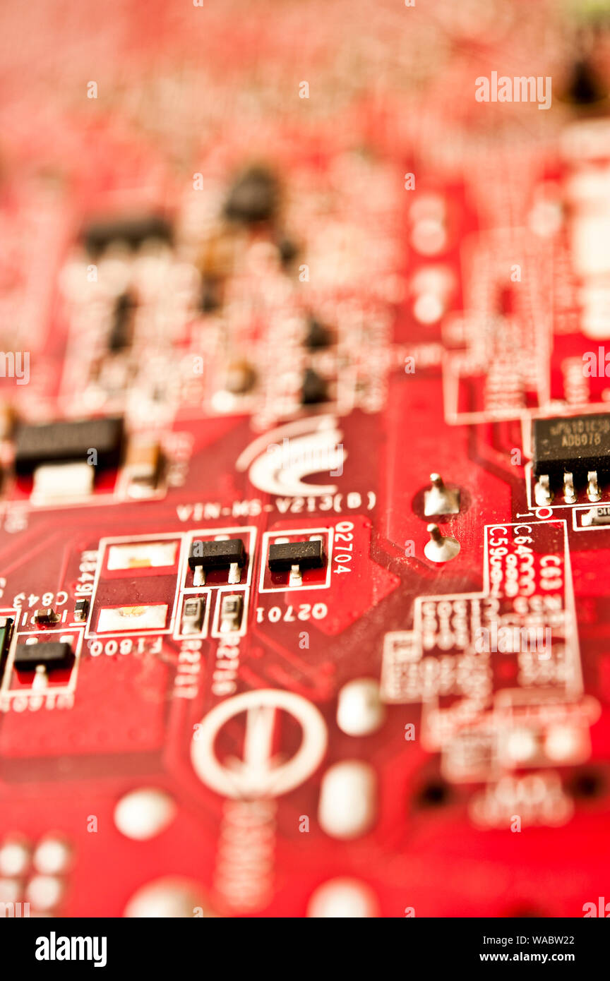 graphic card motherboard detail Stock Photo
