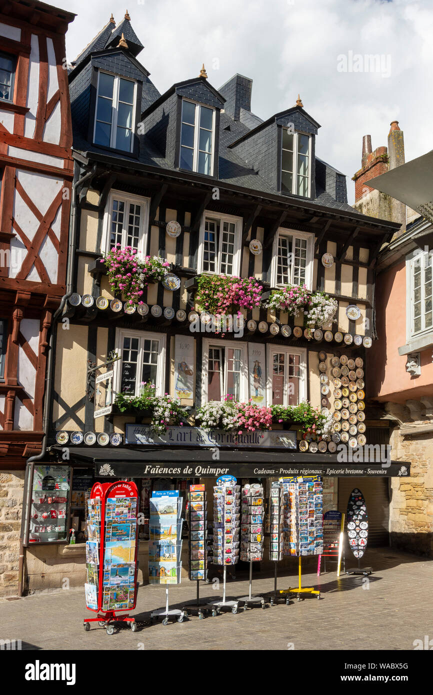 Quimper. Half timbered houses in medieval city. Finistere department. Bretagne. France Stock Photo