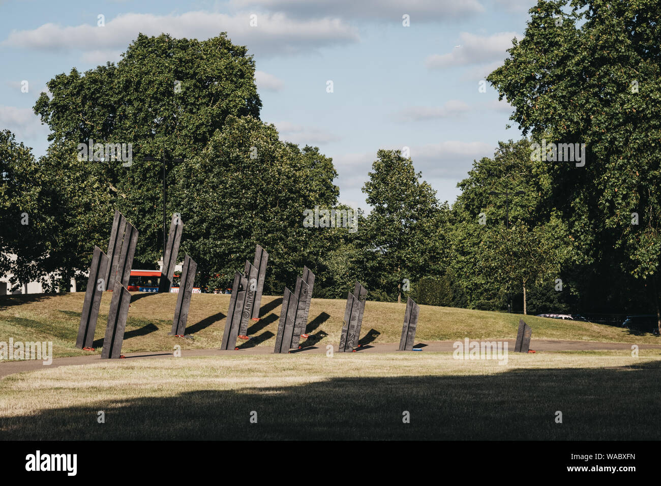 London, UK - July 15, 2019: View of New Zealand War Memorial by John Hardwick-Smith and Paul Dibble in London, a memorial to the war dead of New Zeala Stock Photo