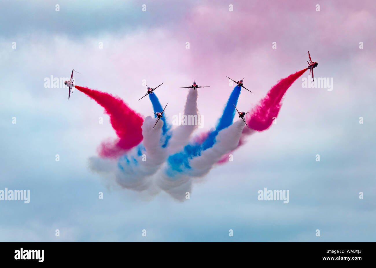 Red Arrows Display Team at the Royal International Air Tattoo 2019 Stock Photo