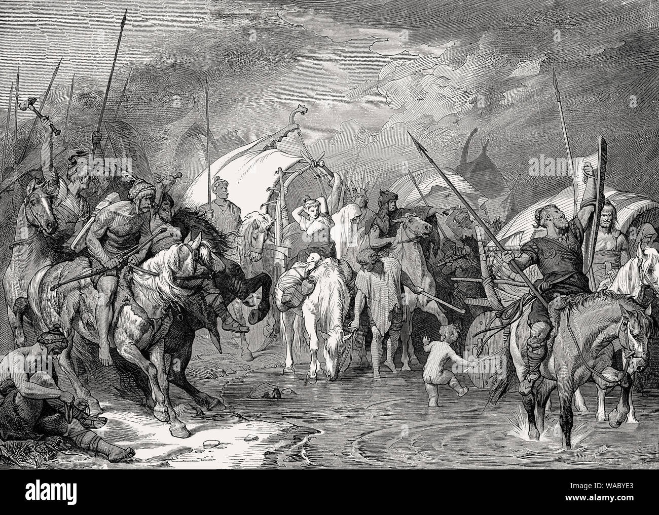 Teutonic trek, Migration Period, 1st century Stock Photo