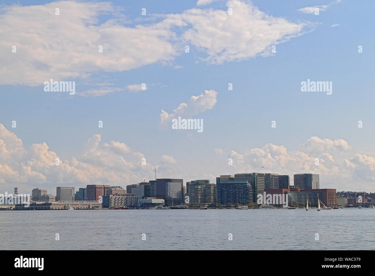 Boston skyline waterfront panorama from LoPresti Park, East Boston