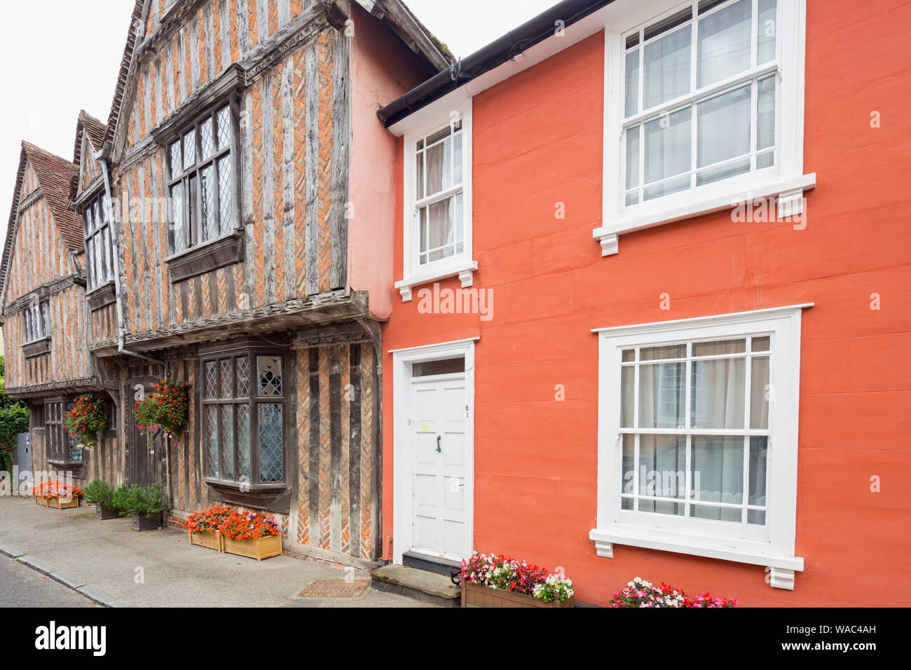 The picturesque medieval village of Lavenham, Suffolk, England, UK Stock Photo