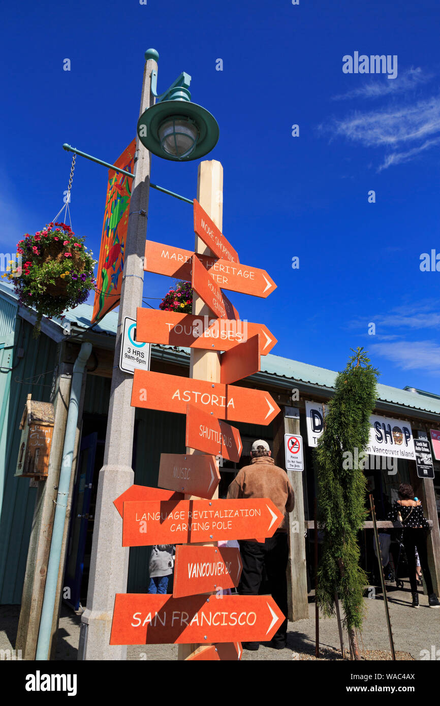Signs On Harbour Quay Port Alberni Vancouver Island British