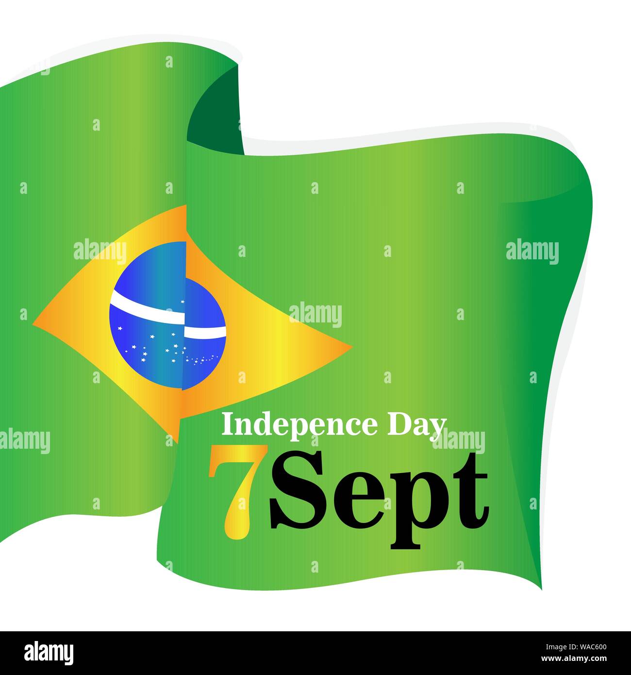 Brazil independence day illustration with a flag - Vector Stock Vector ...