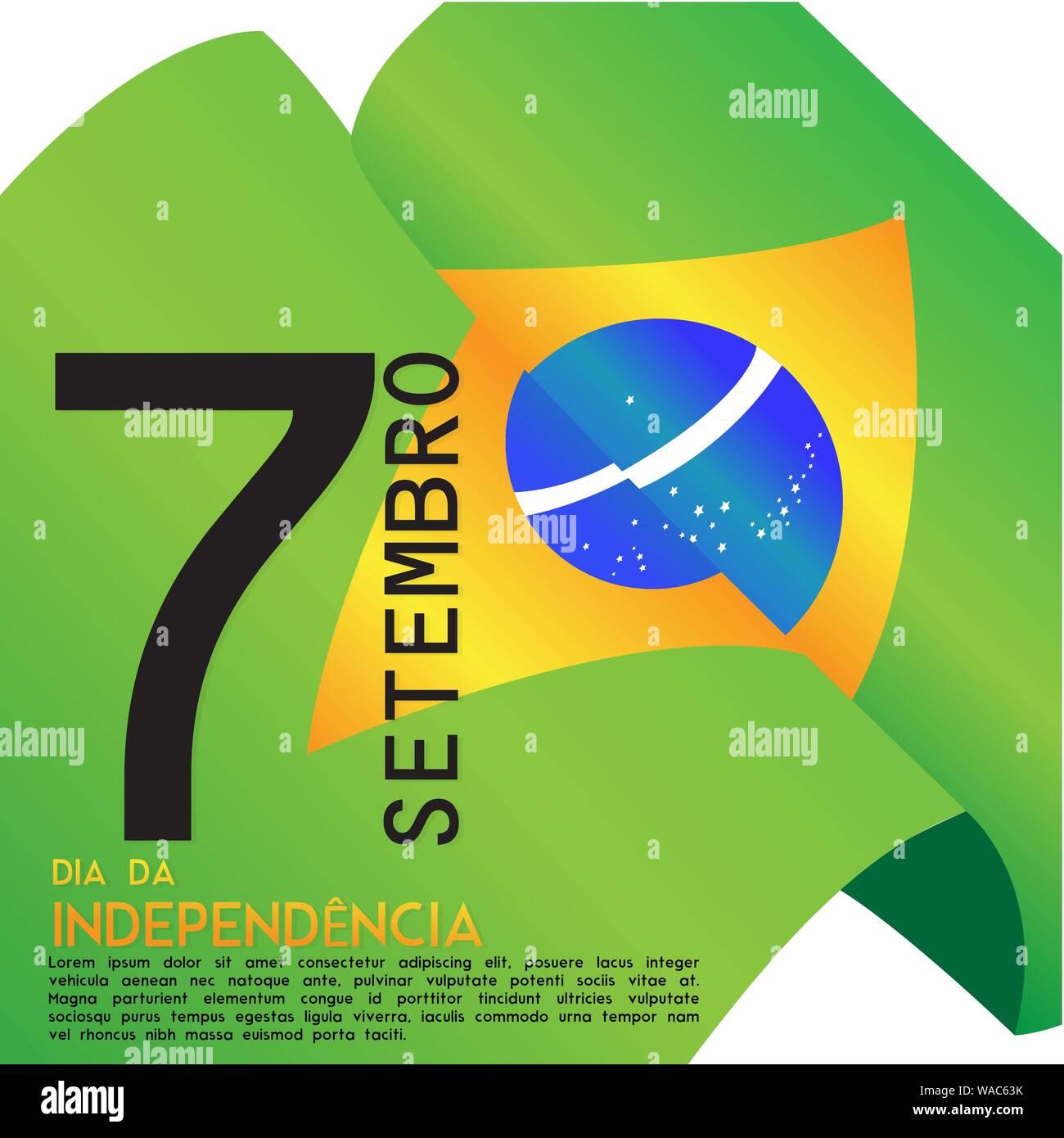 Brazil independence day illustration with a flag - Vector Stock Vector ...