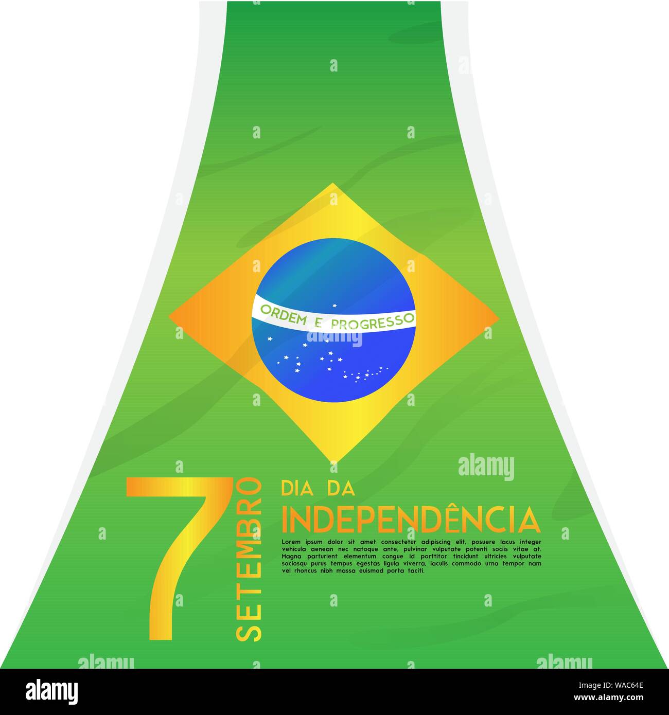 Brazil independence day illustration with a flag - Vector Stock Vector ...