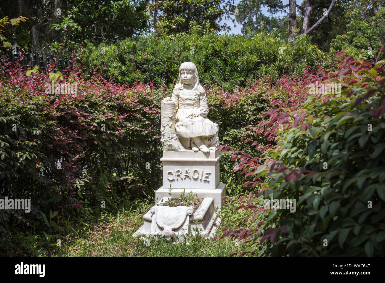 Gracie statue at Bonaventure Cemetery in Savannah, The cities
