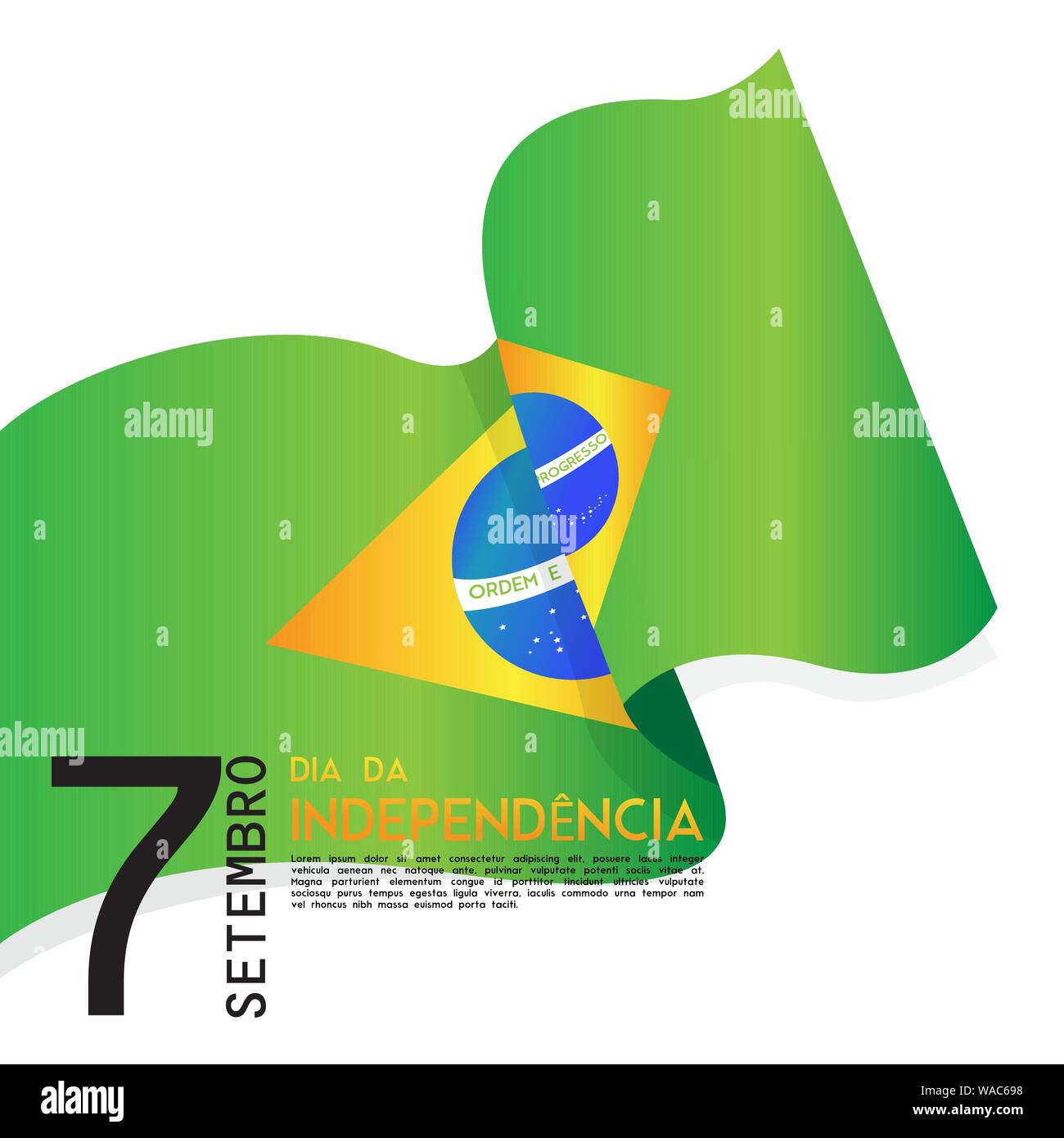 Brazil independence day illustration with a flag - Vector Stock Vector ...