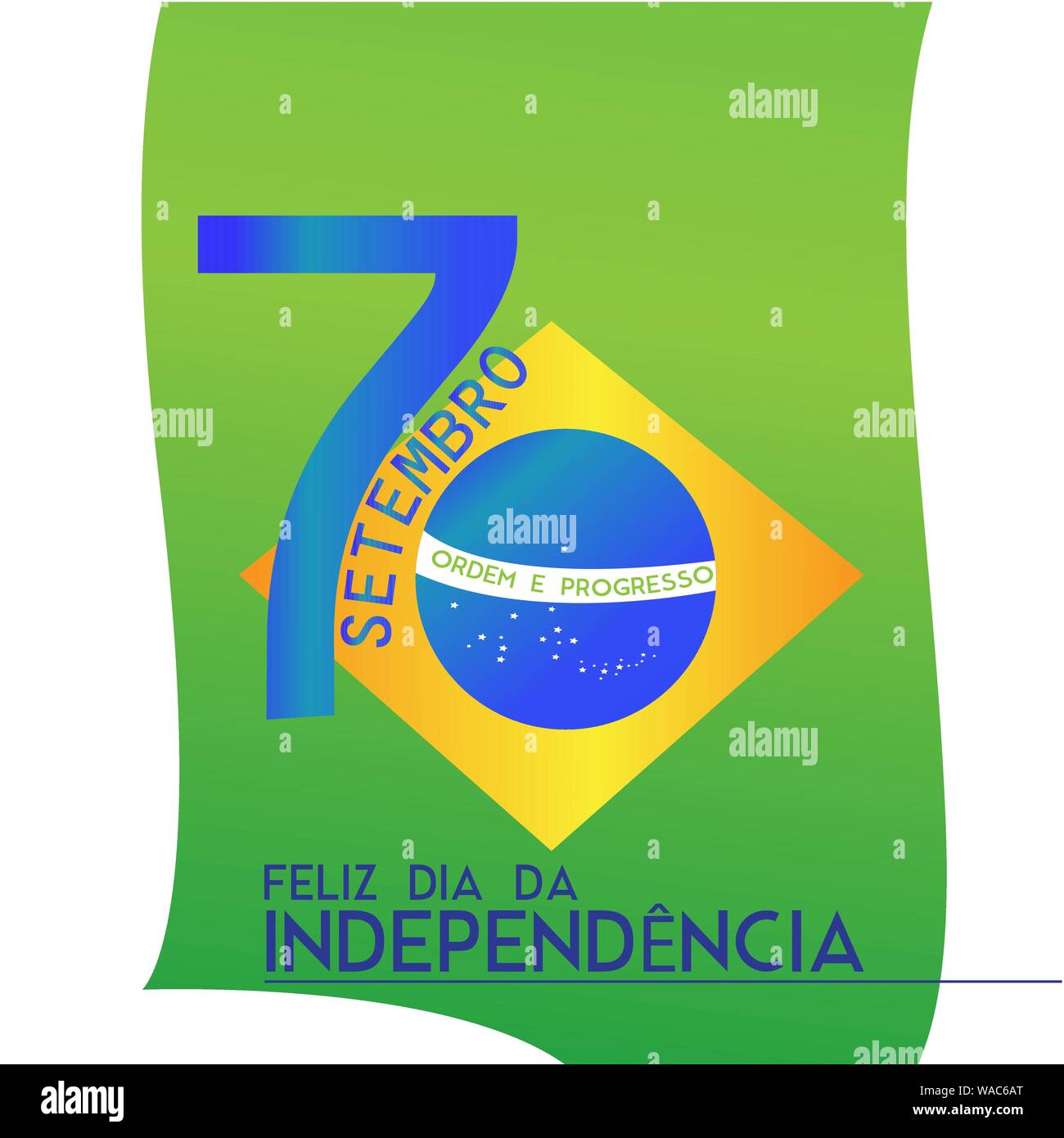 Brazil independence day illustration with a flag - Vector Stock Vector ...