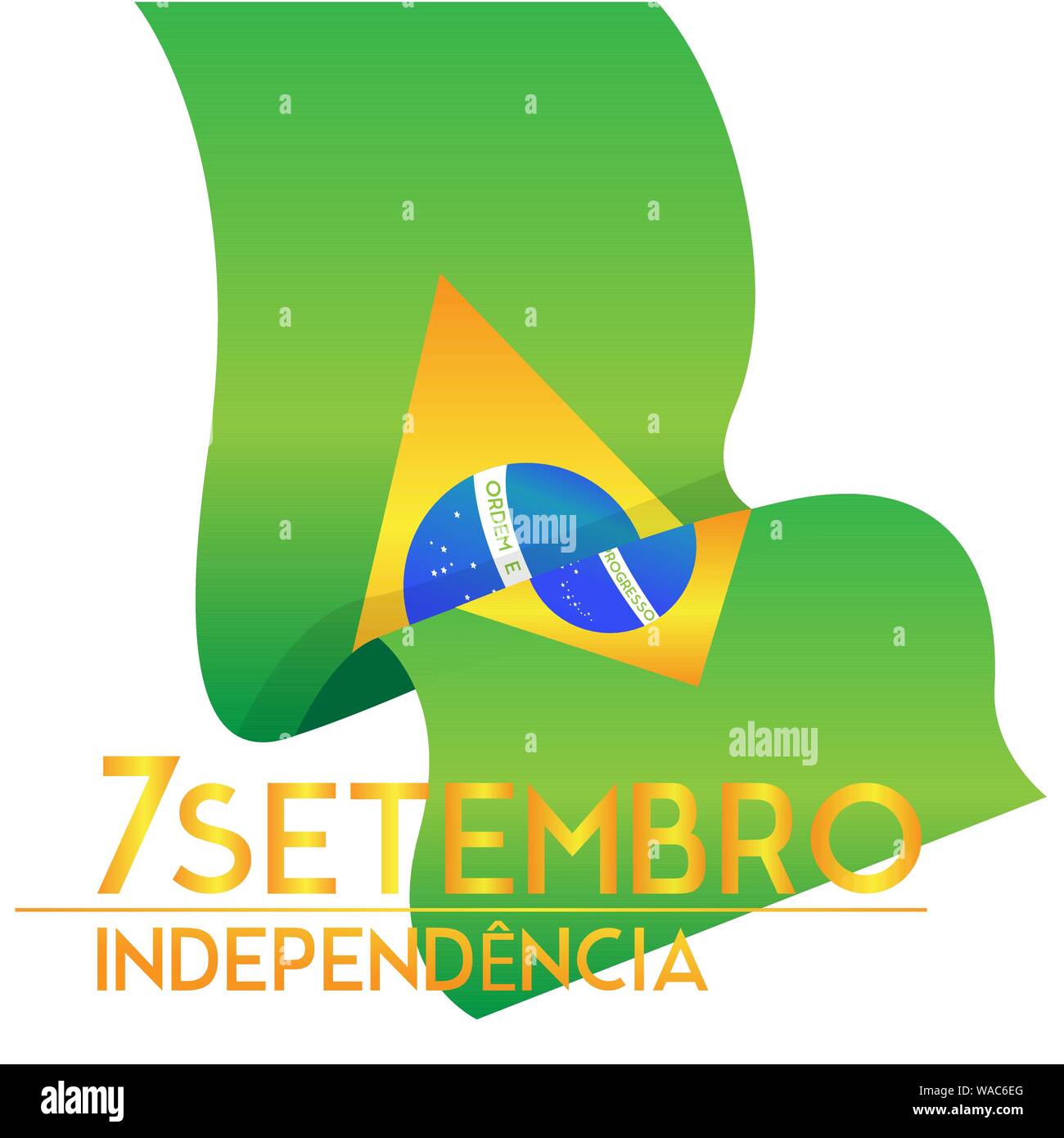 Brazil independence day illustration with a flag - Vector Stock Vector ...
