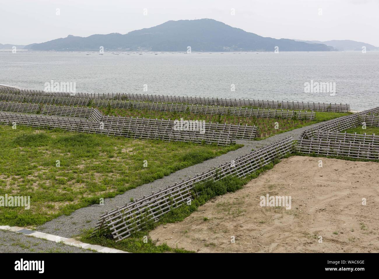 Rikuzentakata Japan 19th Aug 2019 A Huge Sea Wall Built Along The 