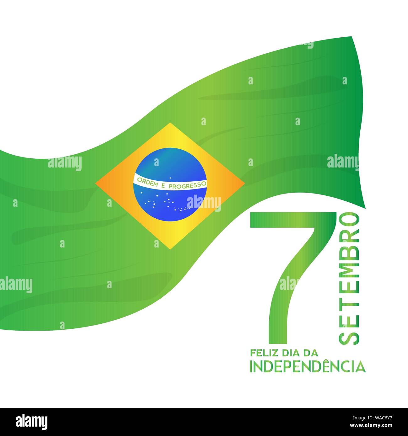 Brazil independence day illustration with a flag - Vector Stock Vector ...