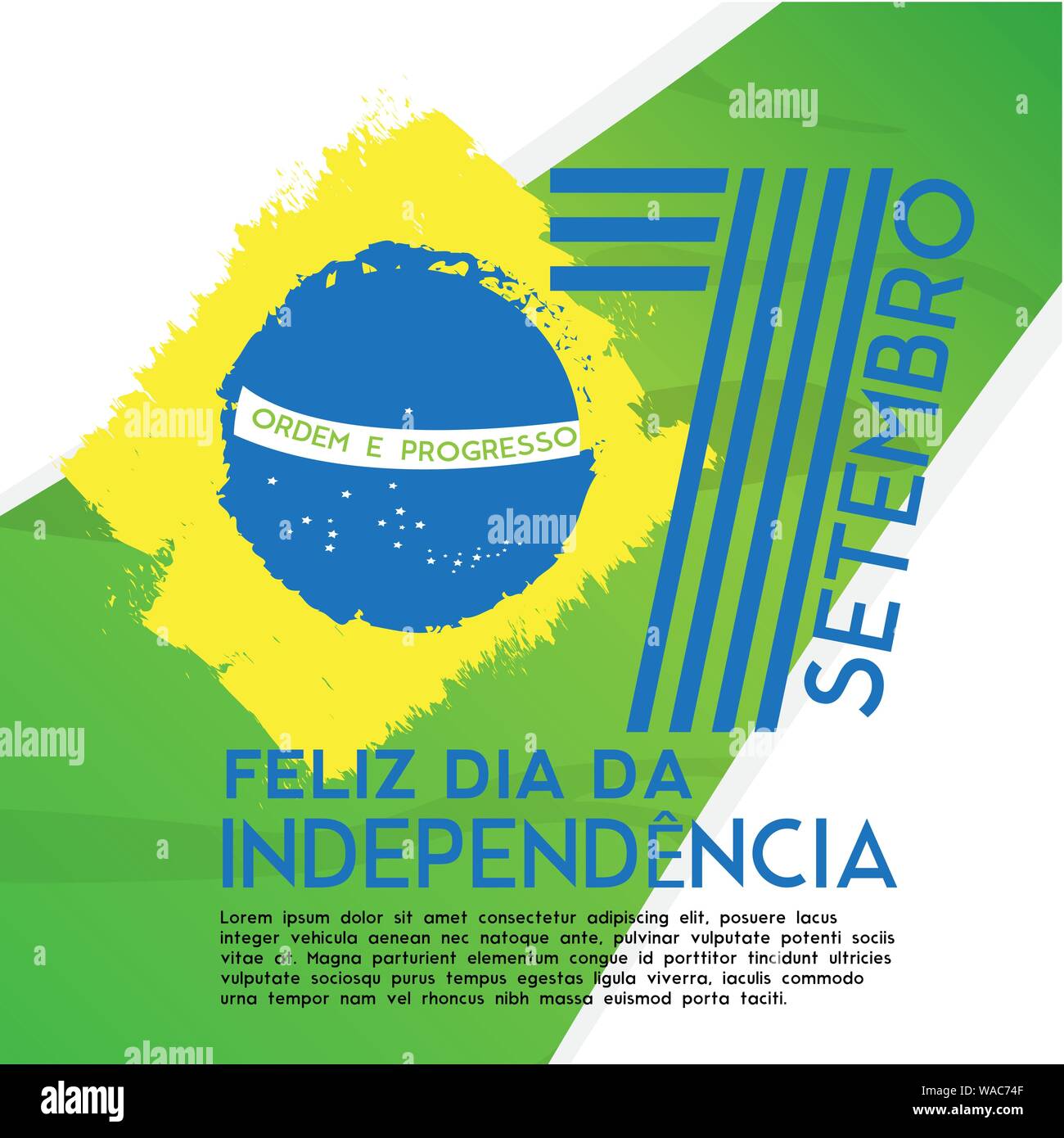 Brazil independence day illustration with a flag - Vector Stock Vector ...
