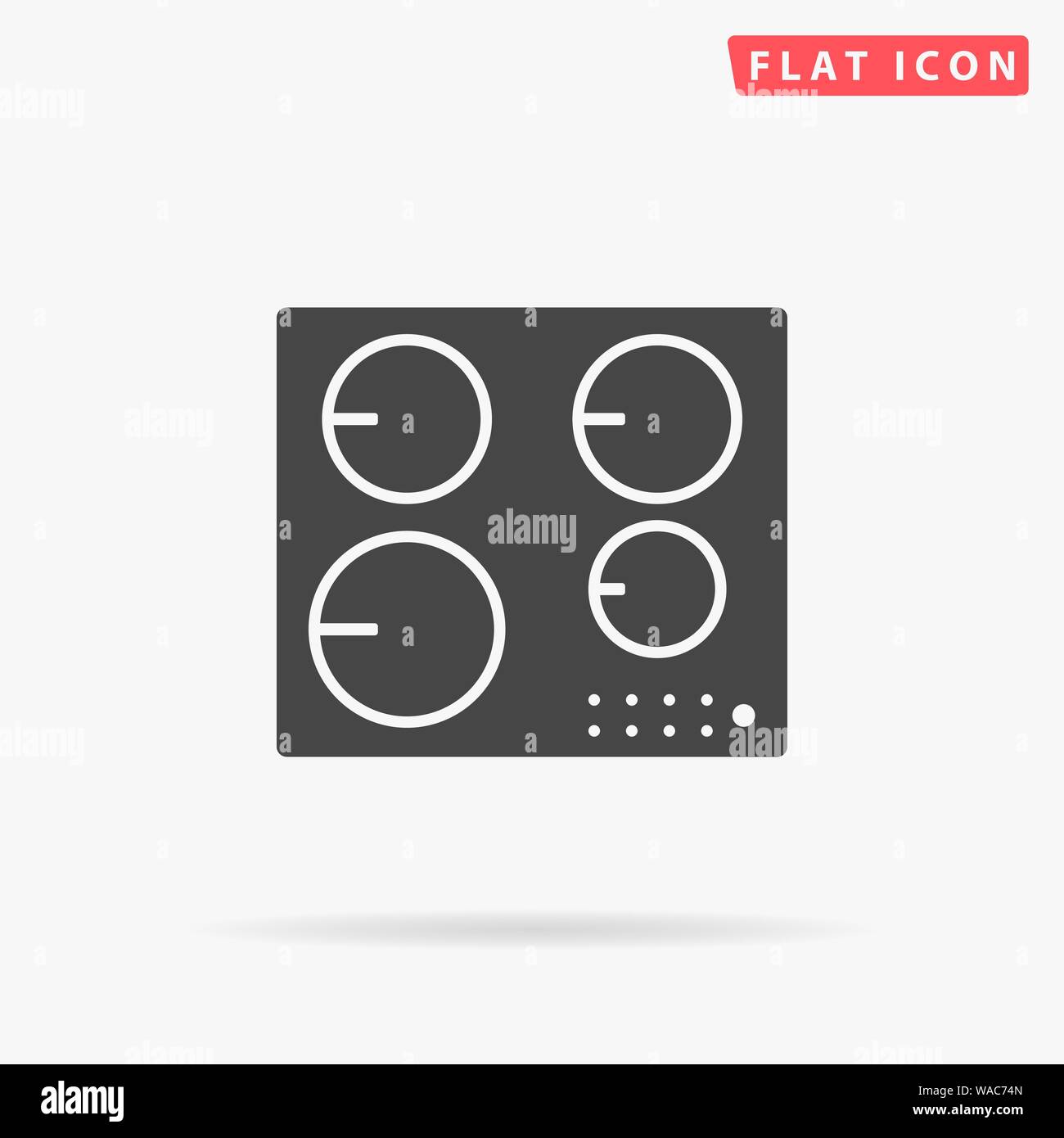 Induction hob. Cooktop cooking panel, surface. Induction stove. Flat design style minimal vector illustration icon for web design Stock Vector