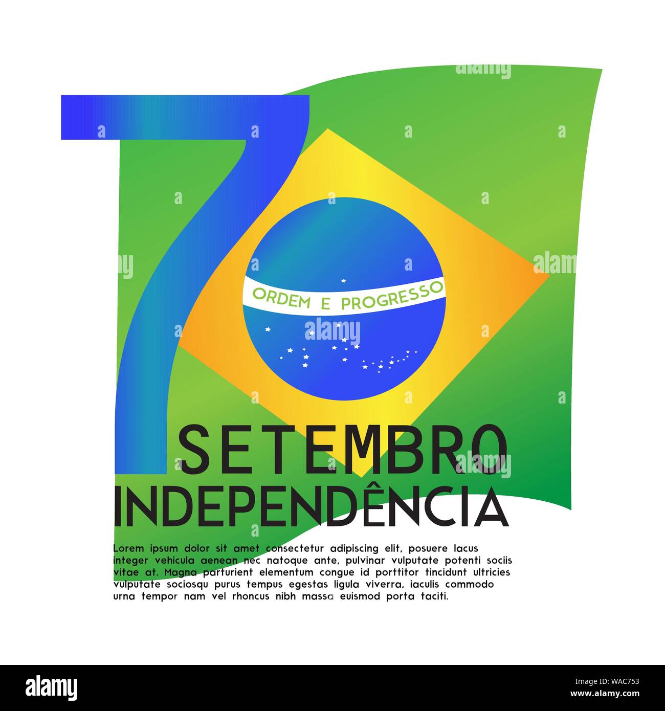 Brazil Independence Day Illustration With A Flag Vector Stock Vector Image Art Alamy