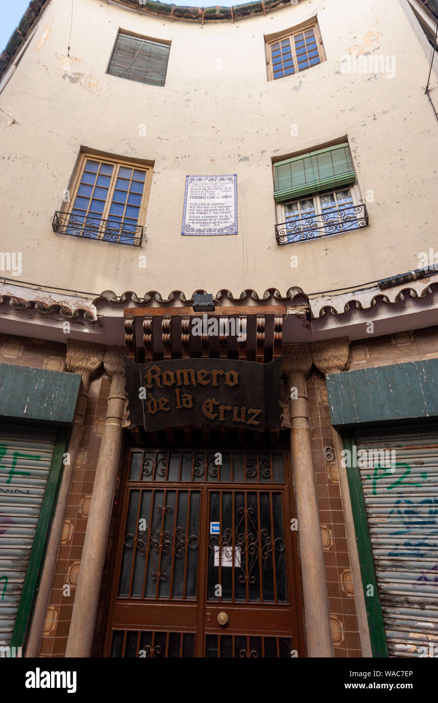 Place were cafe de Chinitas was located, Pasaje de Chinitas, Malaga, Andalucia, Spain Stock Photo