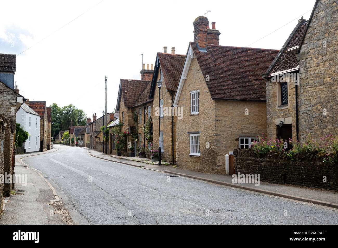 Turvey, Bedfordshire. The High Street, (A428) Stock Photo