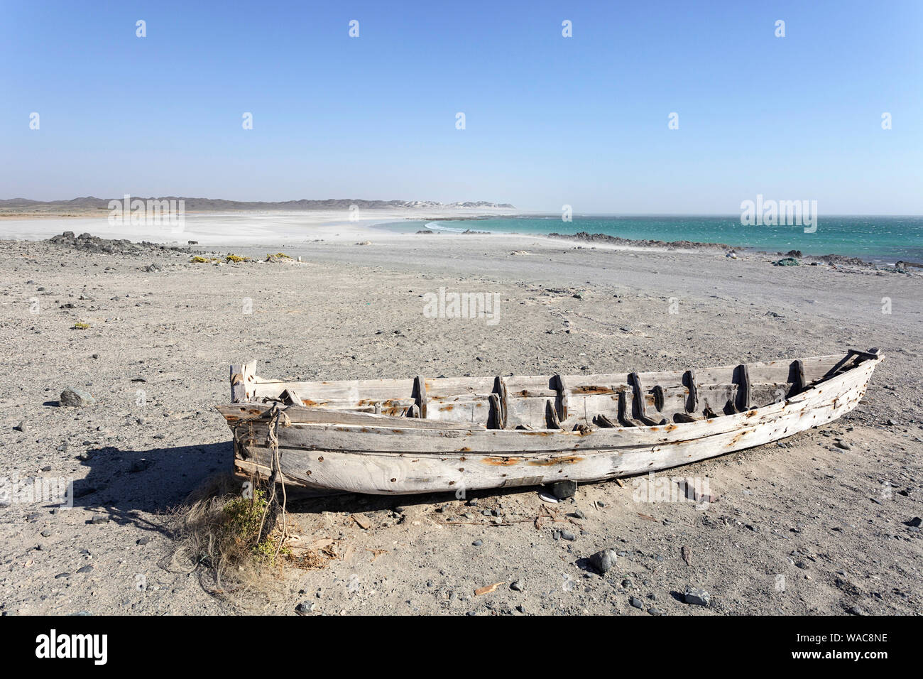 Old wooden boat on beach hi-res stock photography and images - Alamy