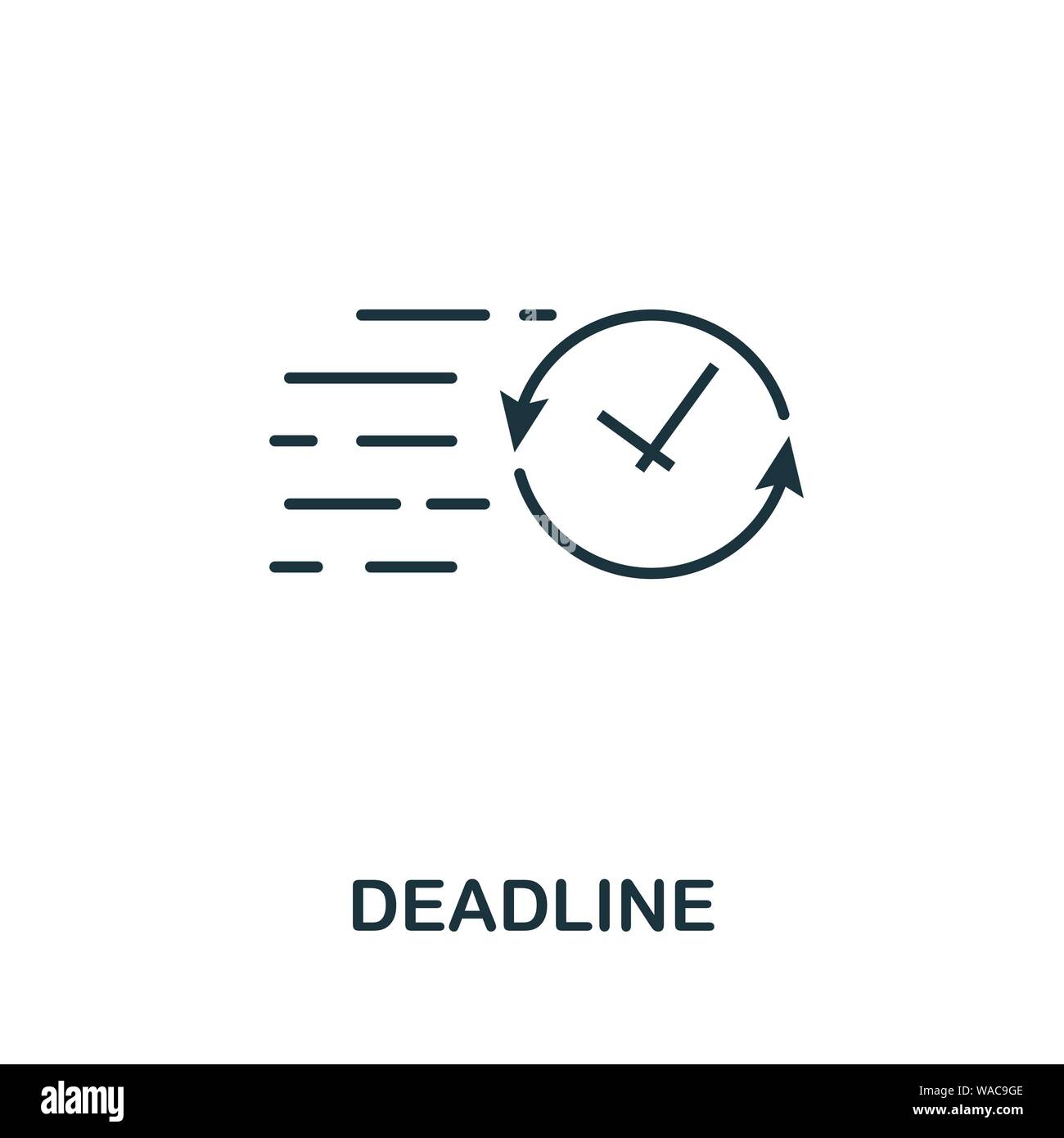 Deadline outline icon. Thin style design from startup icons collection. Creativedeadline icon for web design, apps, software, print usage Stock Vector