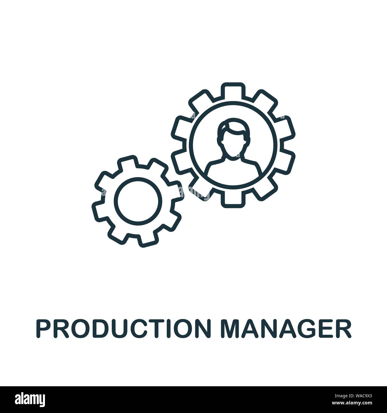 Production Manager outline icon. Thin style design from startup icons