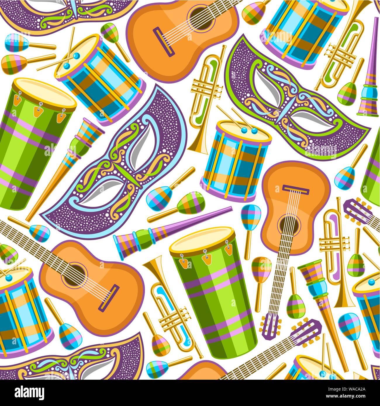 Repeat Pattern Brazil Vector seamless pattern for Brazil Carnival, repeating illustration of ...