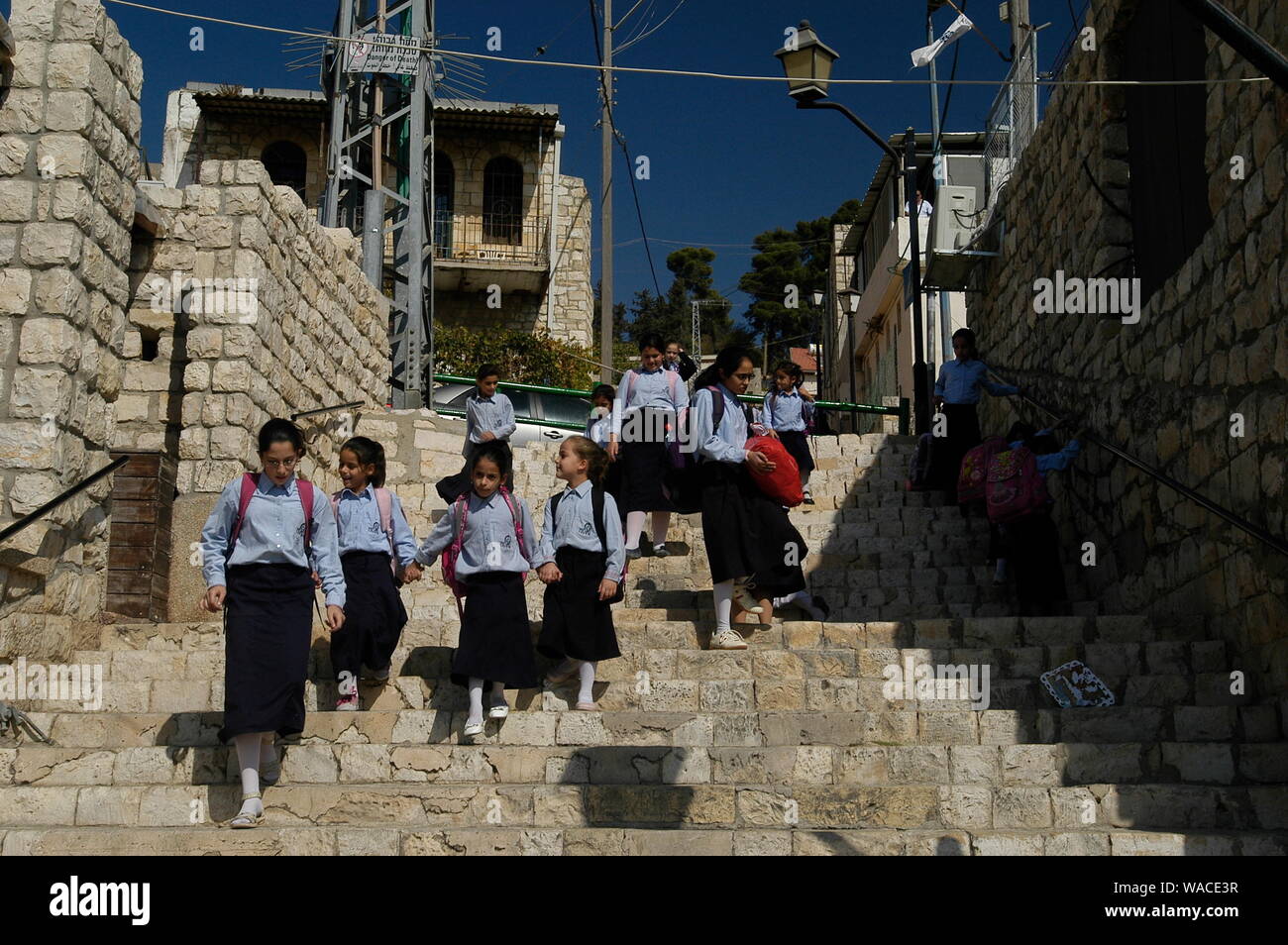schoolchilds in Safed, Israel Stock Photo
