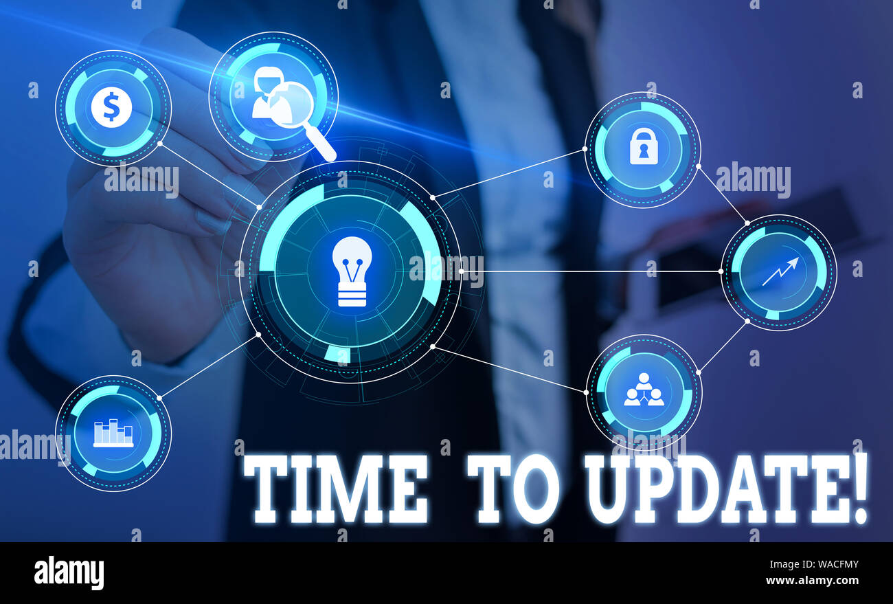 To Be Updated Note Writing note showing Time To Update. Business concept for this is right ...