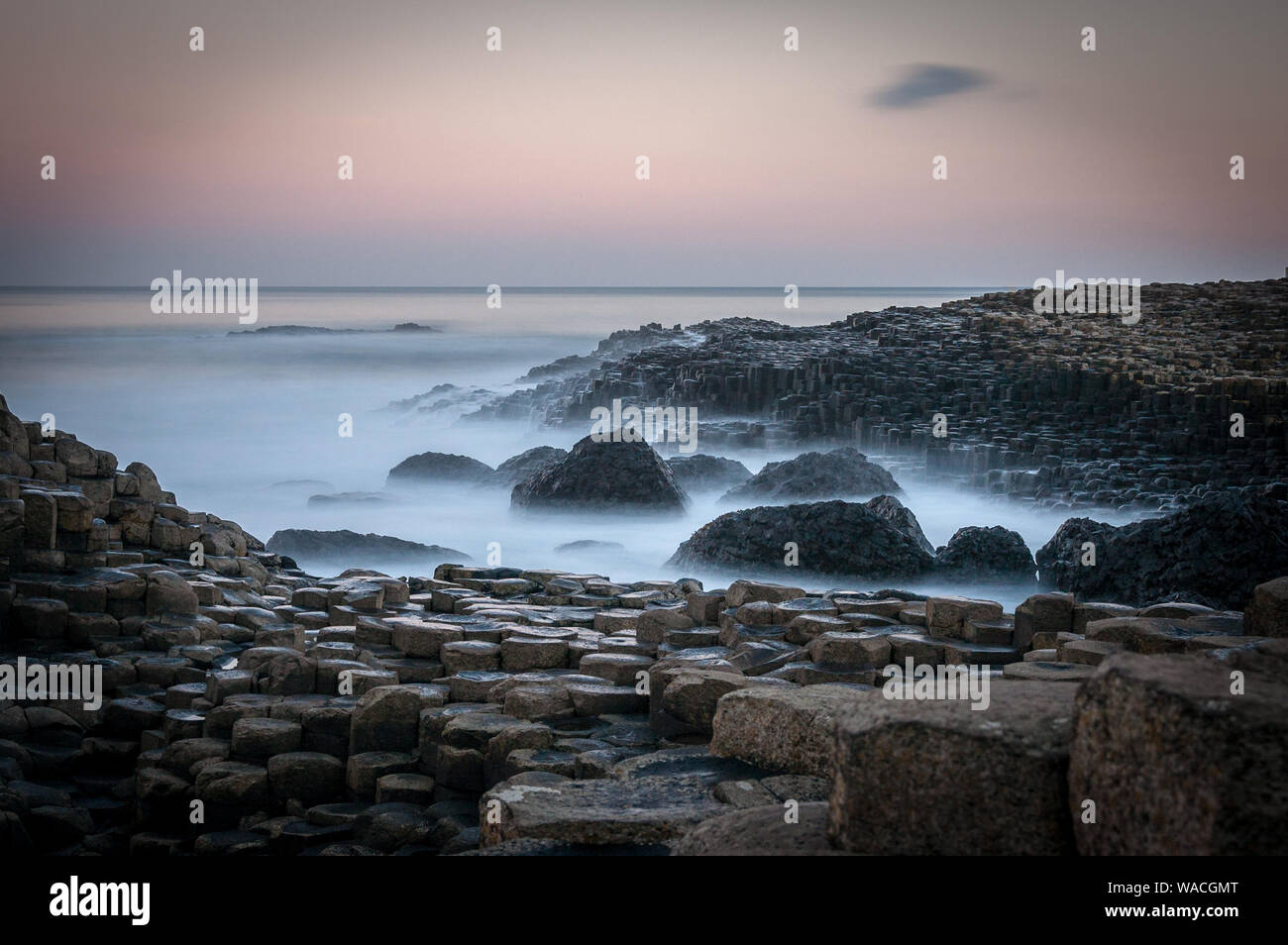 The Giant's Causeway at Sunrise Stock Photo