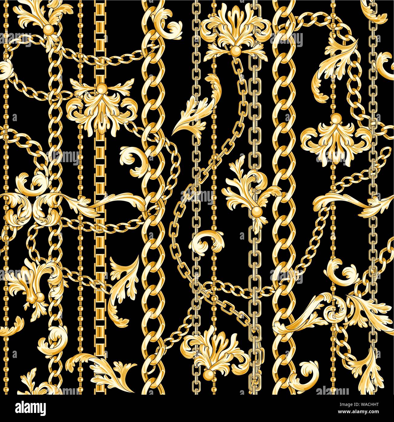 Gold baroque elements Stock Vector