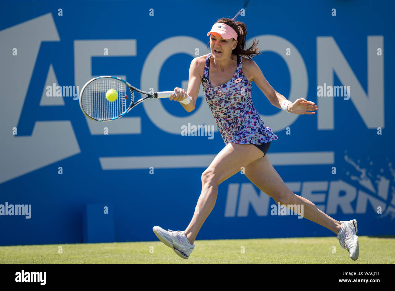 Aegon International 2016, Eastbourne, England -  Agnieszka Radwanska of Poland in action against Dominika Cibulkova of Slovakia. Friday, 24, June, 201 Stock Photo