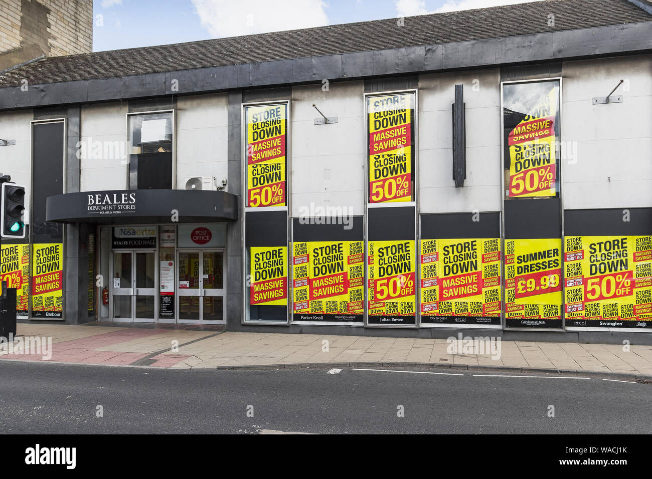 Beales department store at Hexham, Northumberland closing down. Stock Photo