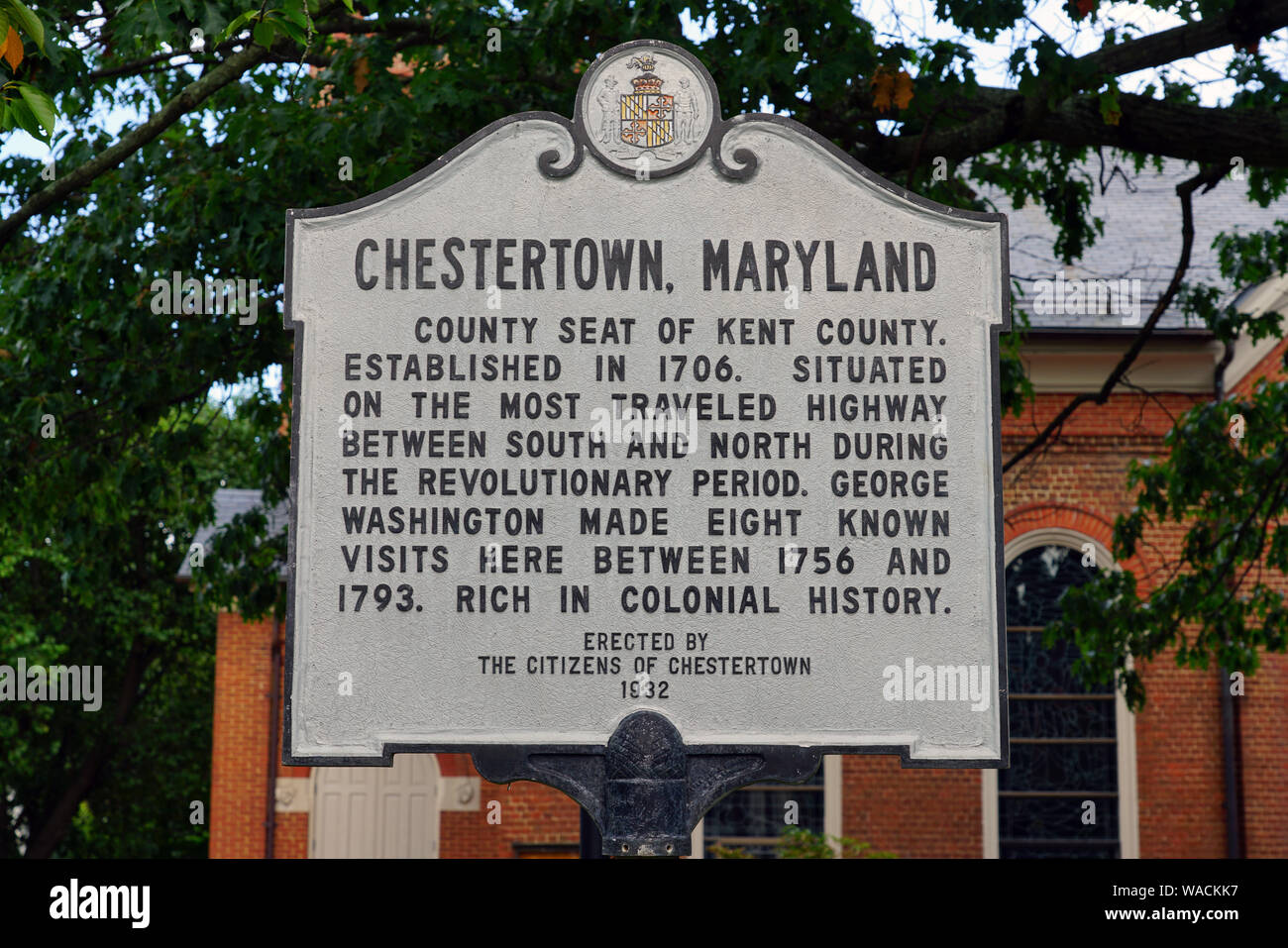 CHESTERTOWN, MD 17 AUG 2019 View of the historic town of Chestertown