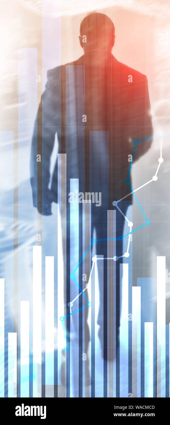 Vertical Panorama Banner Financial Growth Graph Sales Increase